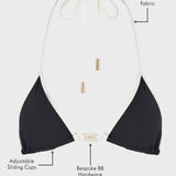 The Belinha Bikini Top in Black Buttercream
