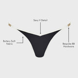 The Belinha Bikini Brief in Black Buttercream