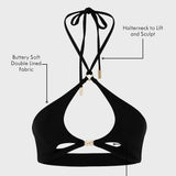 The Soraia Bikini Top in Black
