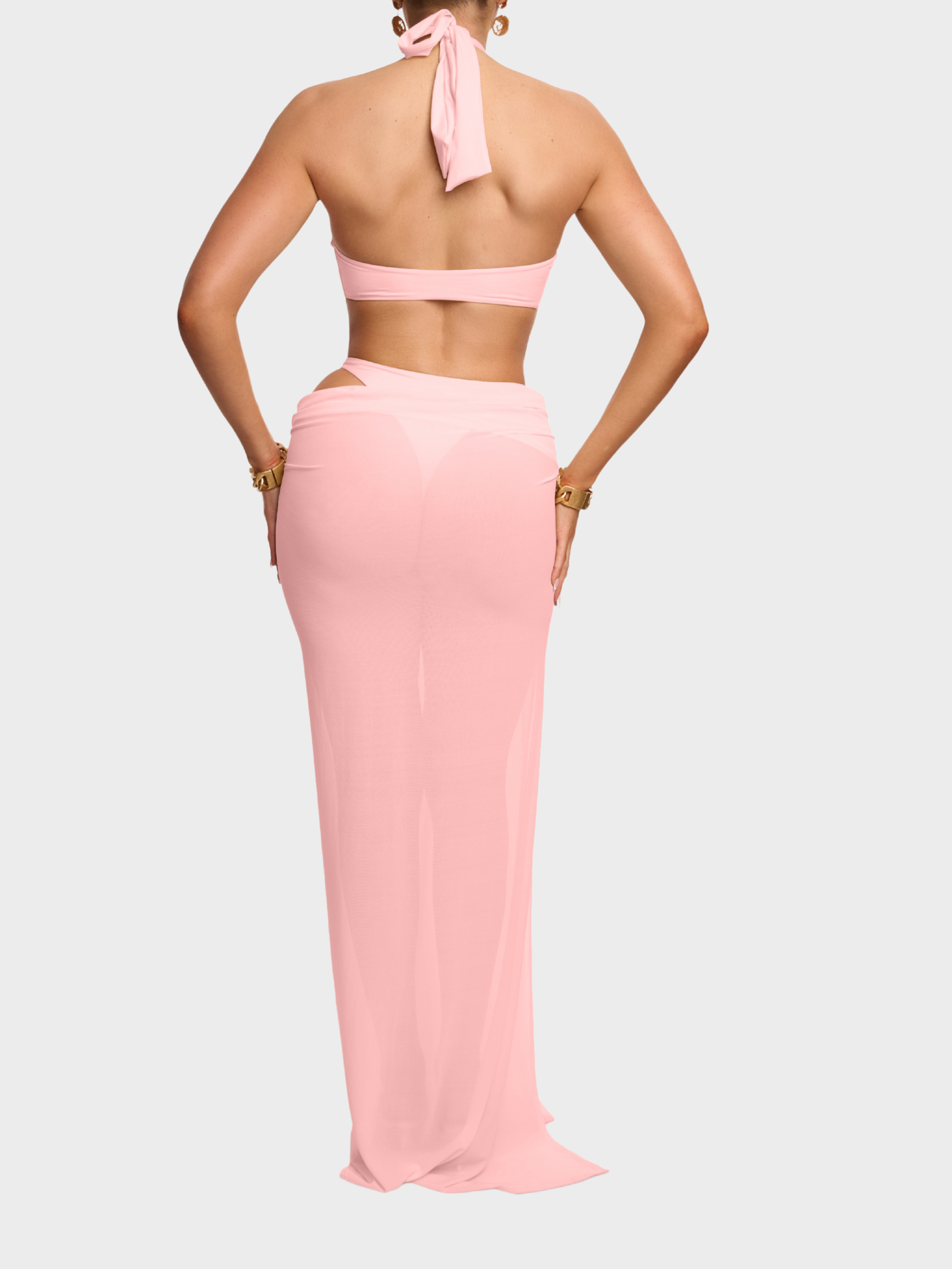 The Athena Swimsuit with Detachable Skirt in Pink
