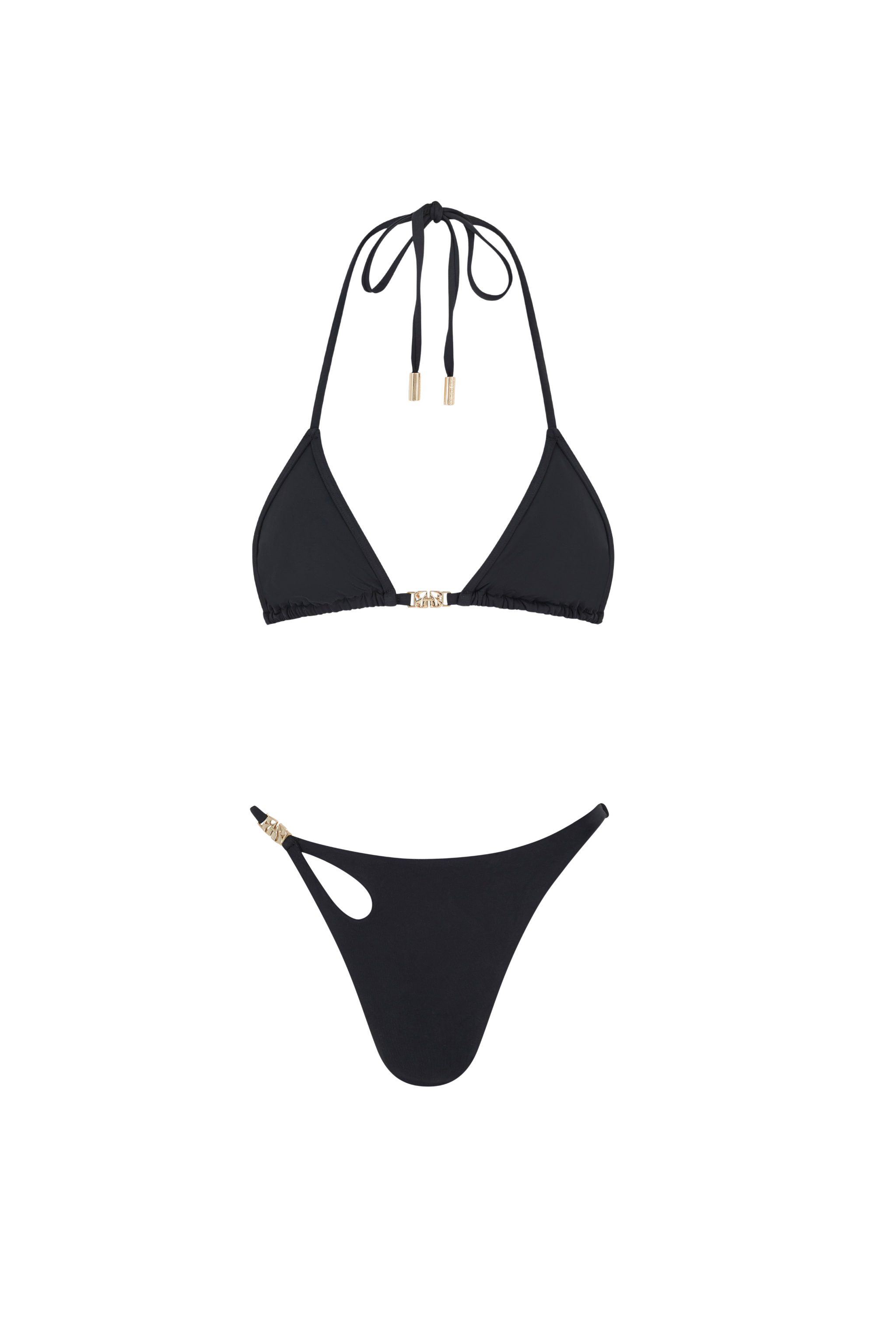 Belinha Bikini Top in Buttercream Black