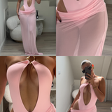 The Athena Dress with Detachable Skirt in Light Pink