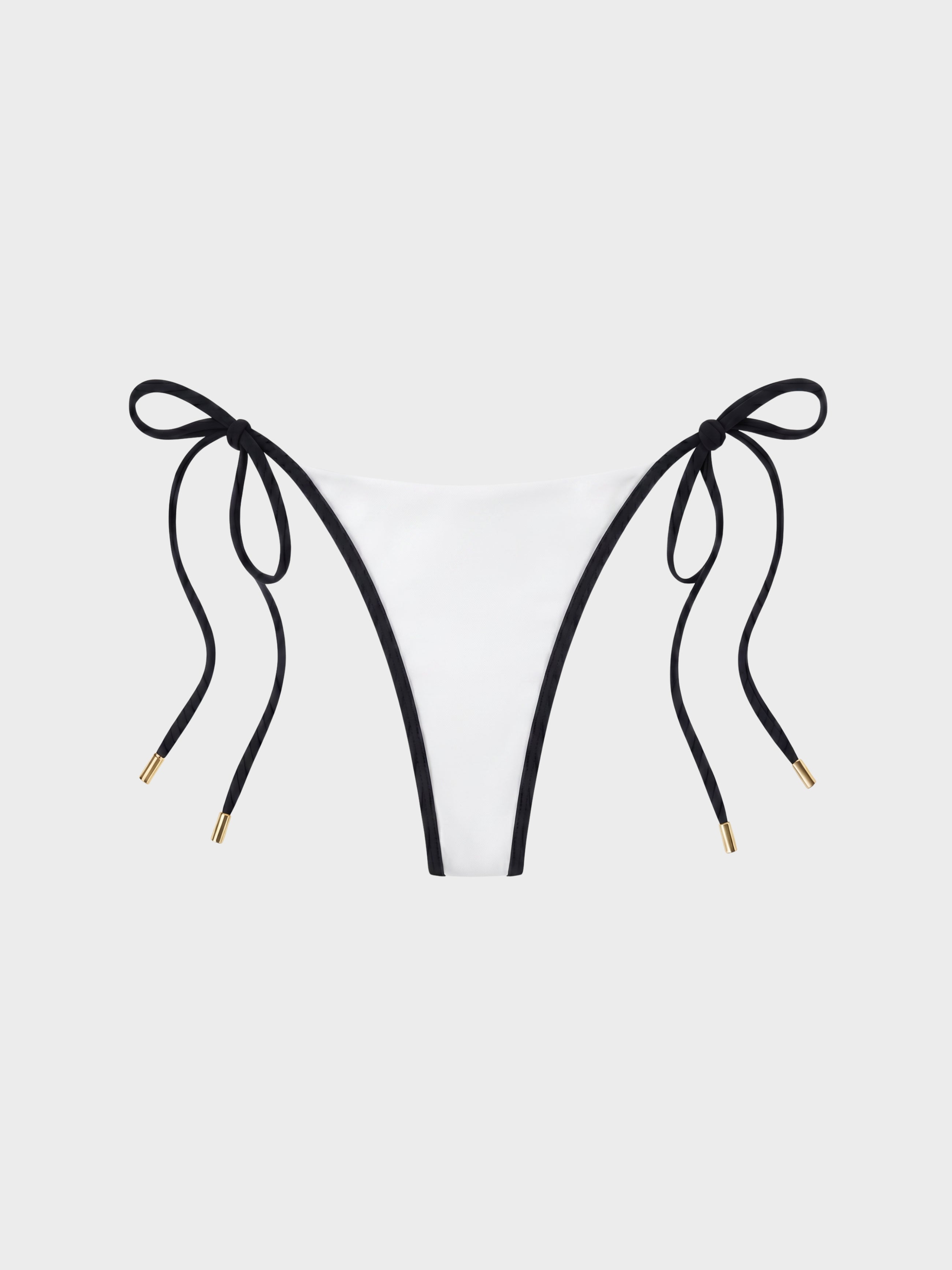 The Tie Side Bikini Brief in White and Black
